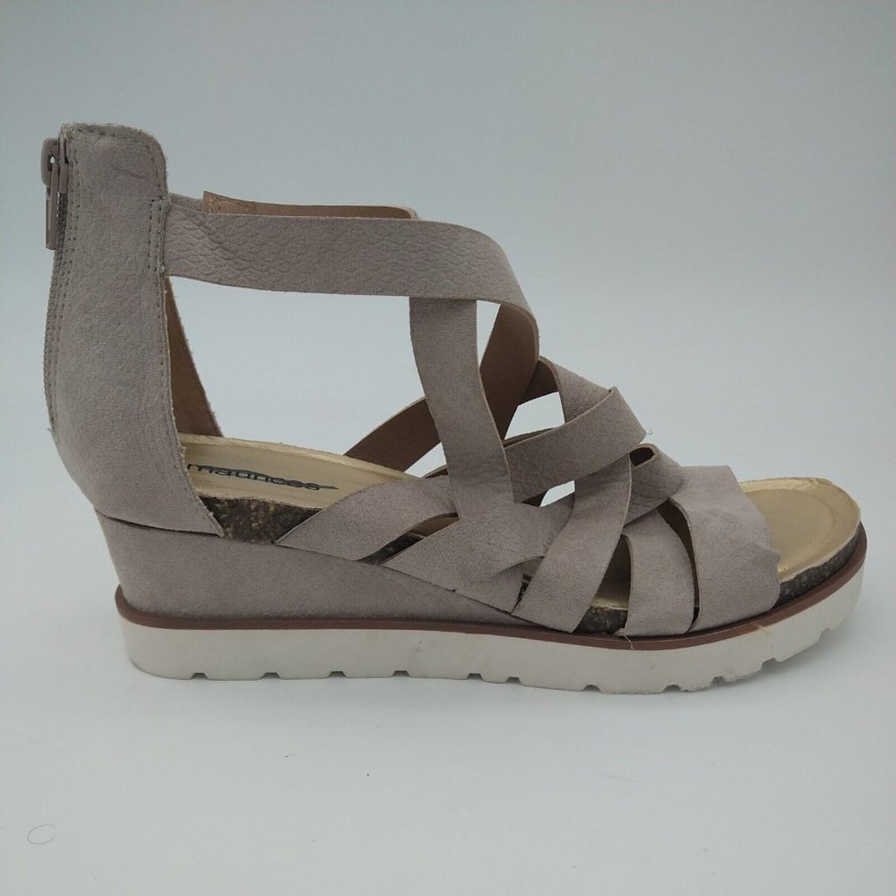 Maurices Taupe Strappy Wedge Sandals